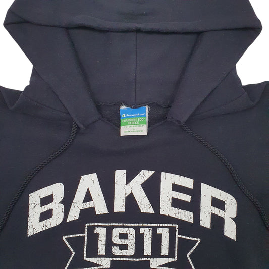 Mens Black Champion Baker College Hoodie Jumper