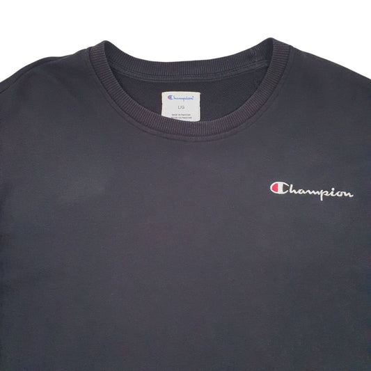 Mens Black Champion Crewneck Jumper