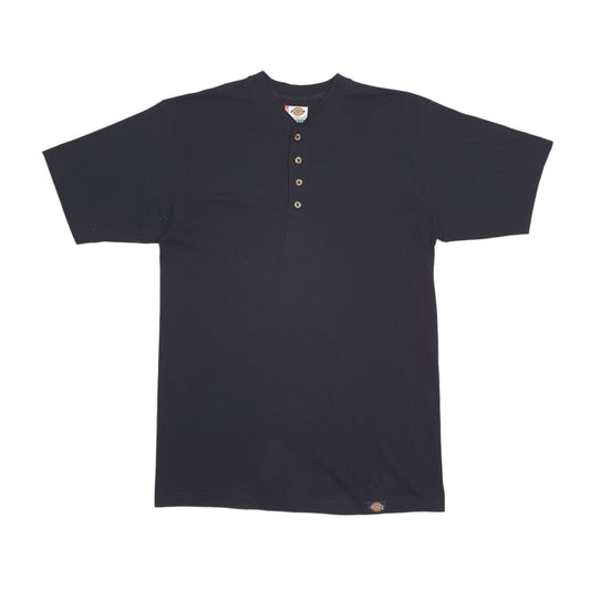 Mens Black Dickies Henley Short Sleeve T Shirt