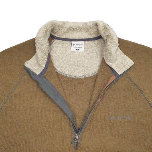 Mens Brown Columbia Quarter Zip Jumper