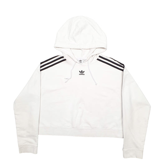 Womens White Adidas Hoodie Jumper