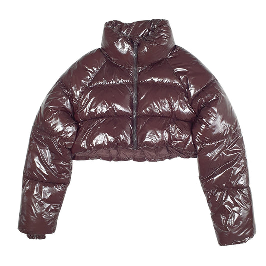 Womens Brown Zara Crop Top Coat