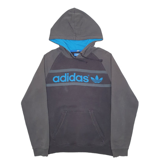 Mens Grey Adidas Spellout Hoodie Jumper