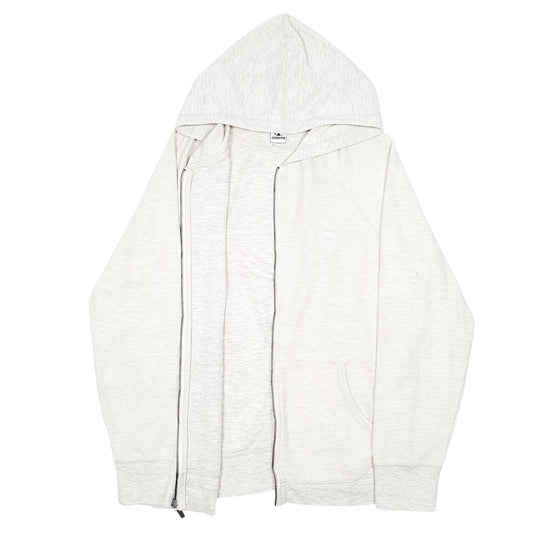 Mens Cream Champion Hoodie Waffle Full Zip Jumper