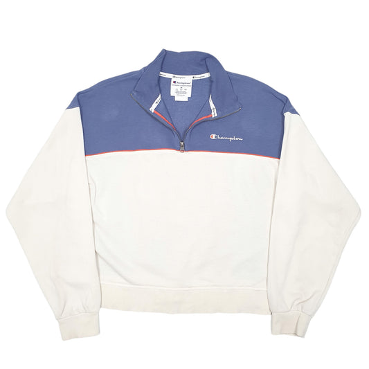Womens Cream Champion Quarter Zip Jumper