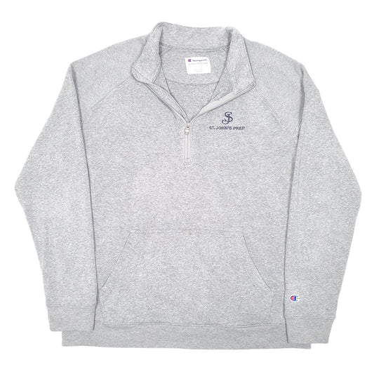 Mens Grey Champion St John's Prep School Quarter Zip Jumper