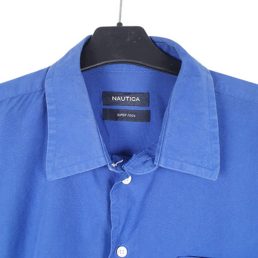 Mens Blue Nautica Long Sleeve Shirt
