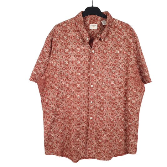 Mens Red Dockers Print Floral Short Sleeve Shirt