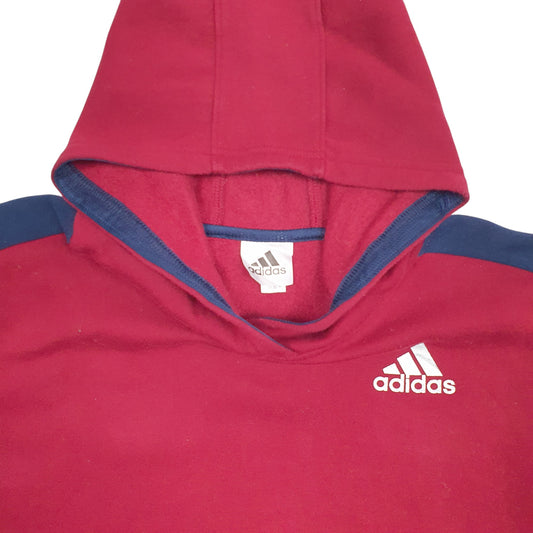 Womens Burgundy Adidas Spellout Hoodie Jumper