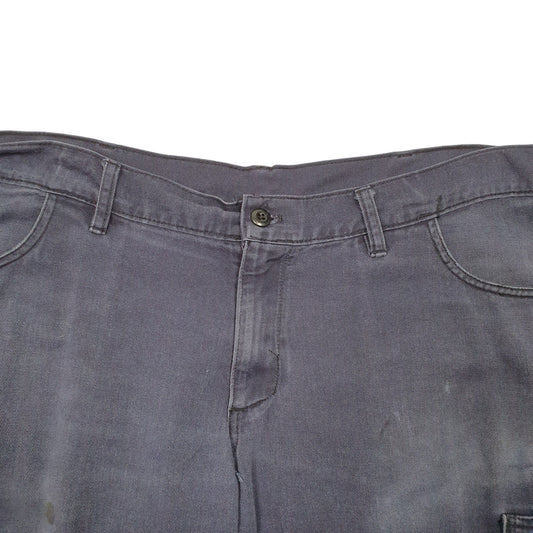 Mens Navy AGO Workwear Utility Reflective Cargo Trousers