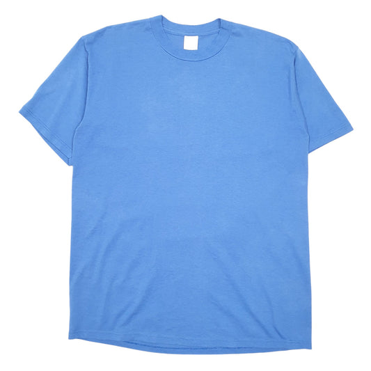 Mens Blue Jerzees Single Stitch Vintage 90s #1 Short Sleeve T Shirt