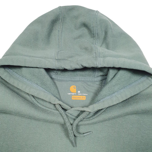 Mens Green Carhartt Workwear Spellout Hoodie Jumper