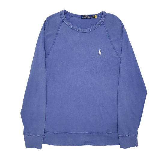 Mens Blue Polo Ralph Lauren Lightweight Crewneck Jumper