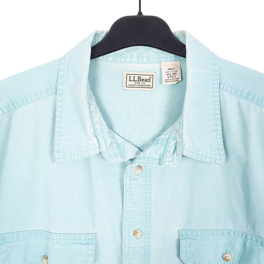 Mens Turquoise L.L.Bean Short Sleeve Shirt