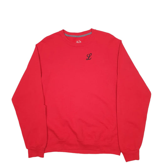 Mens Red Fruit Of The Loom Devil Crewneck Jumper