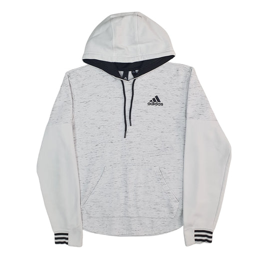 Mens White Adidas Hoodie Jumper
