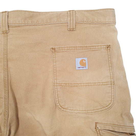 Mens Tan Carhartt Workwear Relaxed Rugged Flex Stretch Carpenter Shorts