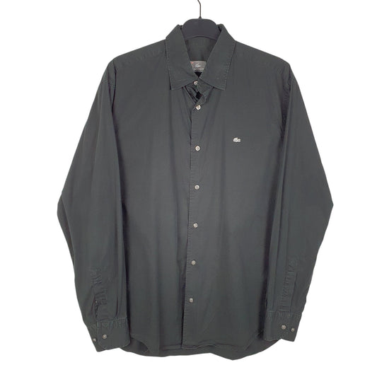 Mens Black Lacoste Long Sleeve Shirt