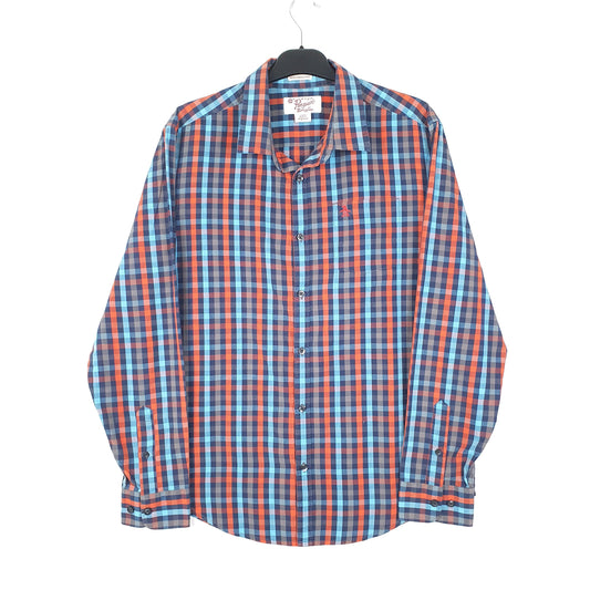Mens Blue Penguin Oxford Long Sleeve Shirt