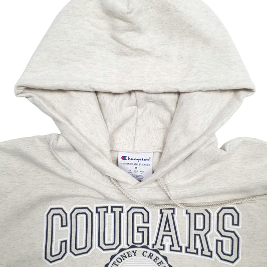 Mens Grey Champion Cougars Spellout Hoodie Jumper