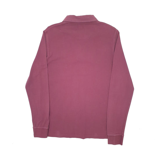 Mens Burgundy Barbour Long Sleeve Polo Shirt