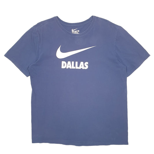 Mens Navy Nike Dallas Spellout Swoosh Short Sleeve T Shirt