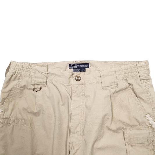 Mens Beige 5.11 Tactical Cargo Trousers