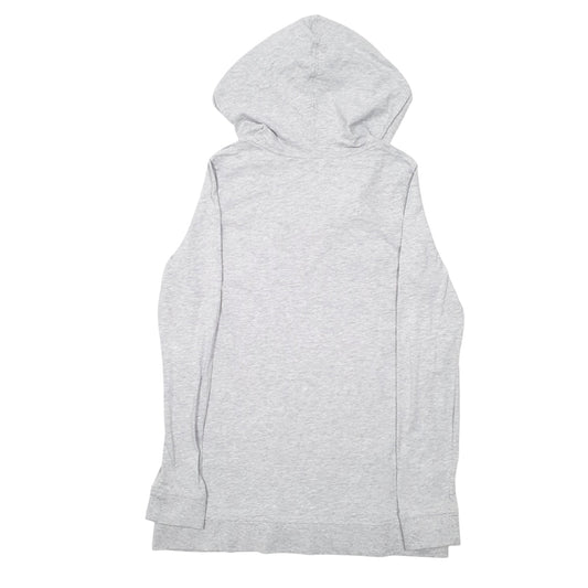 Womens Grey Tommy Hilfiger Hooded V Neck Long Sleeve T Shirt