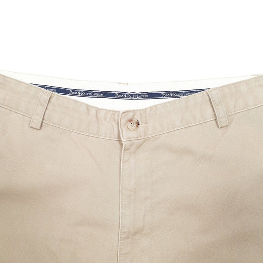 Mens Beige Polo Ralph Lauren Vintage Flat Front Chino Trousers