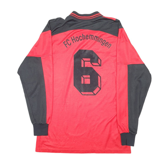 Mens Red Erima Football Active Workout Long Sleeve T Shirt