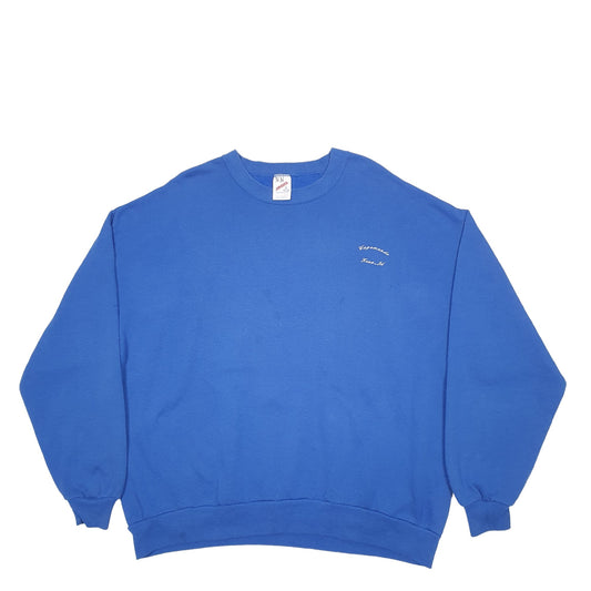 Mens Blue Jerzees Made In USA Vintage 90's Crewneck Jumper