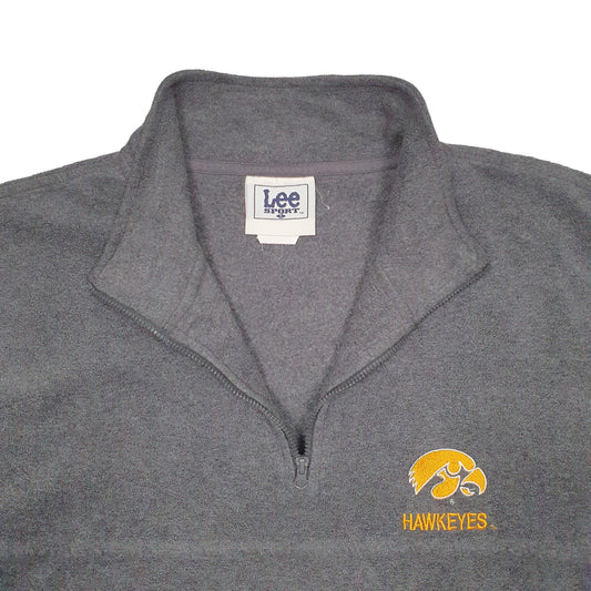 Mens Grey Lee Hawkeyes Quarter Zip Jumper