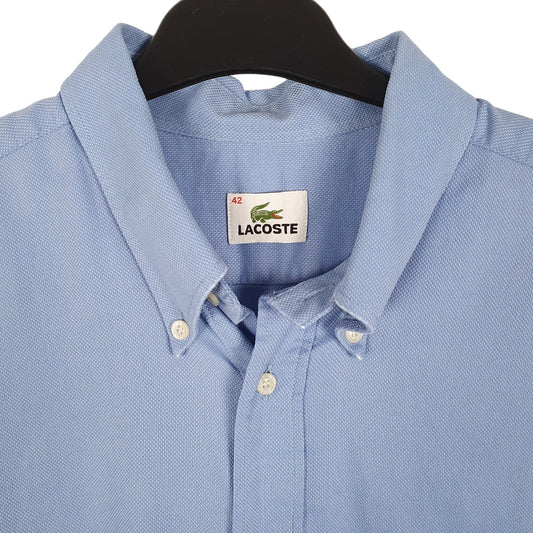 Mens Blue Lacoste Short Sleeve Shirt
