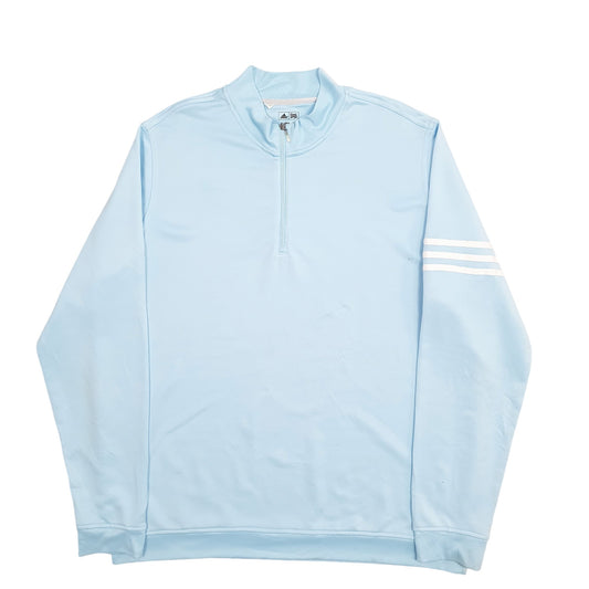 Mens Blue Adidas Quarter Zip Jumper