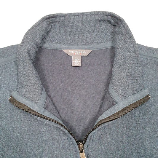 Mens Navy Van Huesen Quarter Zip Jumper