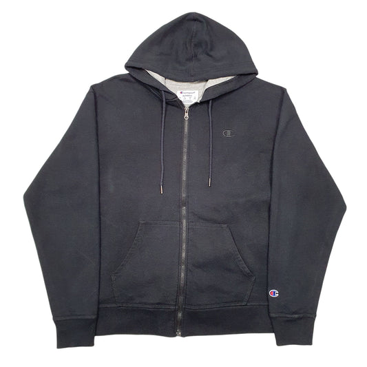 Mens Black Champion Hoodie Full Zip Jumper