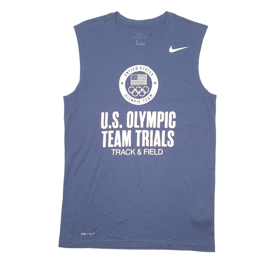 Mens Navy Nike U.S Olympic Team Trials Track & Field Dri Fit Short Sleeve T Shirt