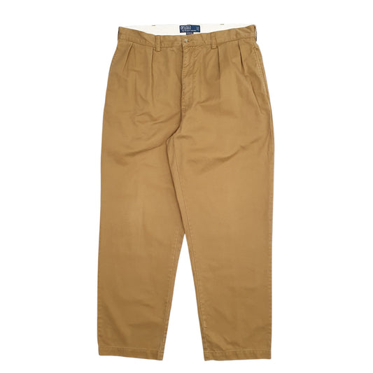 Mens Beige Polo Ralph Lauren Double Pleated Chino Trousers