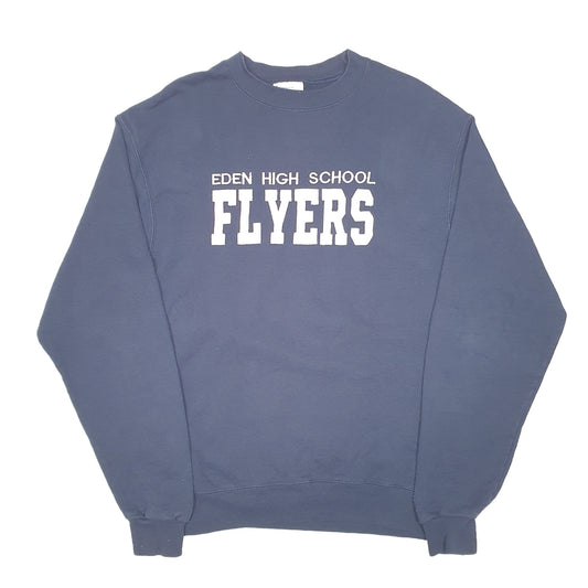 Mens Navy Champion Eden High school Flyers USA Crewneck Jumper