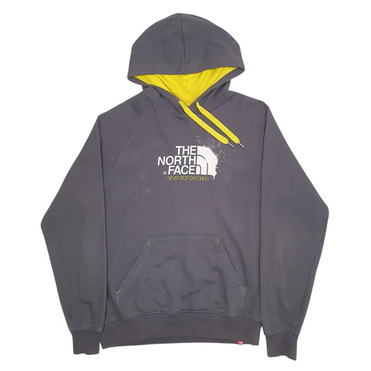 Mens Grey The North Face Spellout Never Stop Exploring Hoodie Jumper