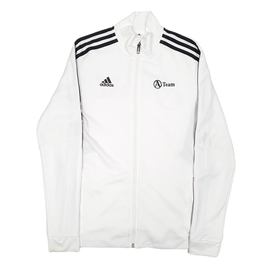 Mens White Adidas A Team First Track Top Climalite Full Zip Jumper