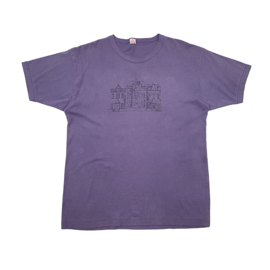 Mens Purple Mod Vintage 90s Short Sleeve T Shirt