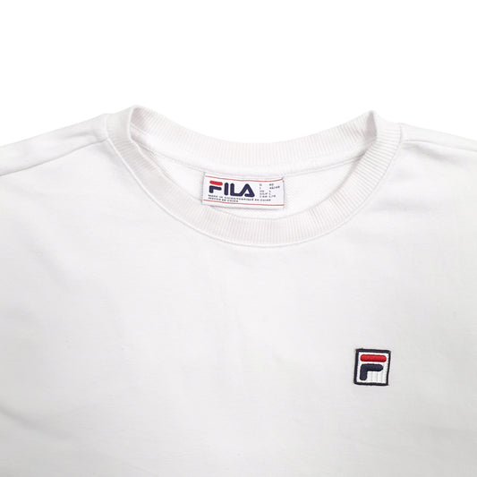 Womens White Fila Crewneck Jumper
