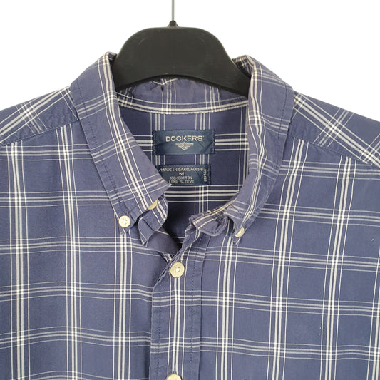 Mens Navy Dockers Long Sleeve Shirt