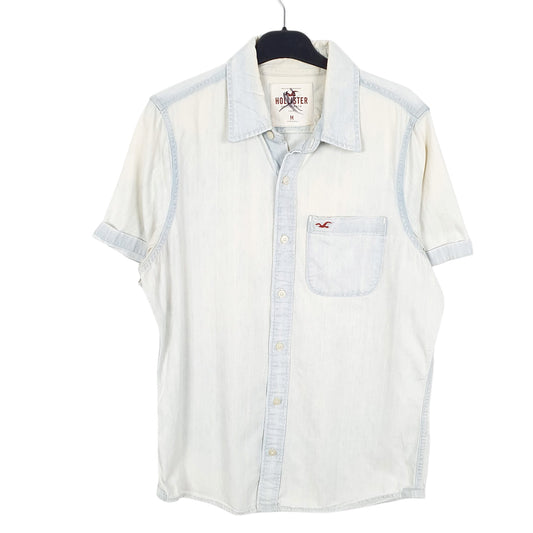 Mens Blue Hollister Chambray Short Sleeve Shirt