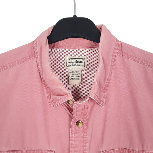 Mens Red L.L.Bean Fishing Camping Outdoors Hiking Long Sleeve Shirt