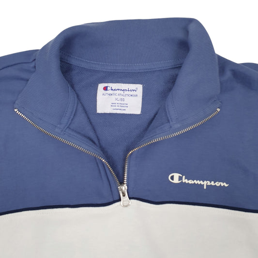 Mens White Champion Quarter Zip Jumper