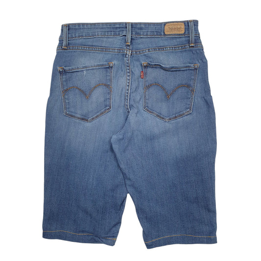 Womens Blue Levis Stretch Fit Denim Shorts