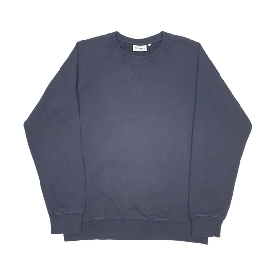 Mens Navy Carhartt Workwear WIP Raglan Work In Progress Crewneck Jumper