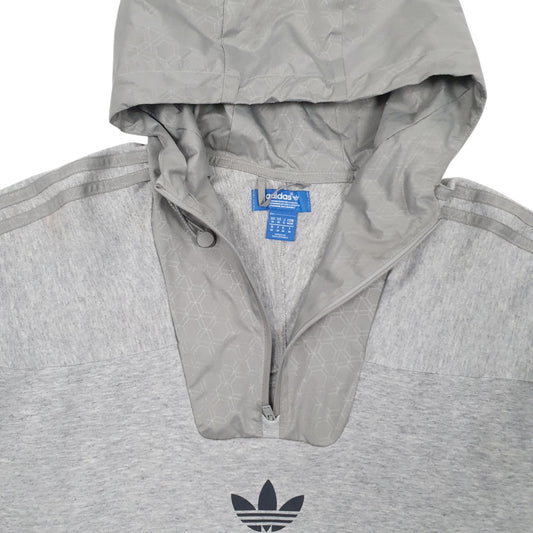 Mens Grey Adidas Hoodie Coat
